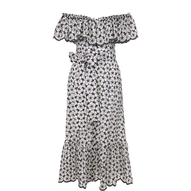 фото Приталенное хлопковое платье с принтом lisa marie fernandez