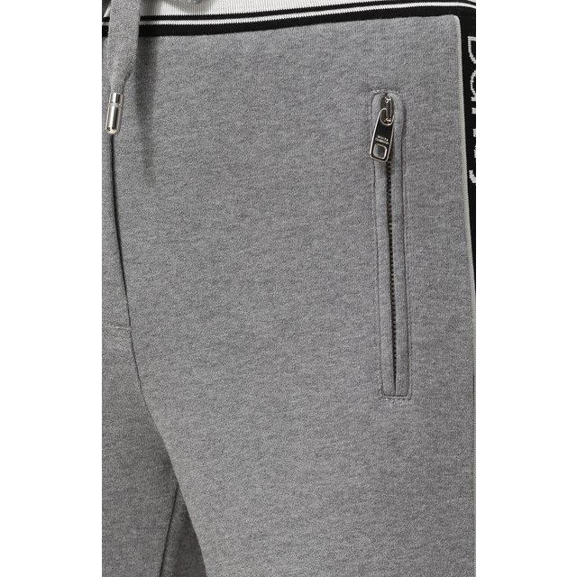 фото Укороченные хлопковые брюки с логотипом бренда dolce & gabbana