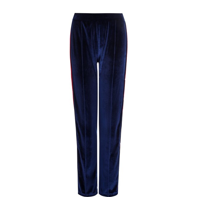 фото Бархатные брюки прямого кроя с контрастными лампасами forte dei marmi couture