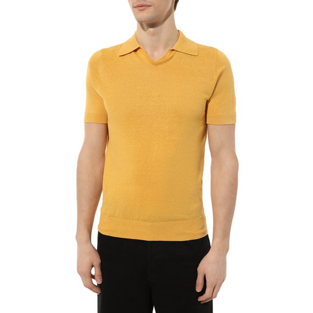 фото Поло изо льна и хлопка brunello cucinelli