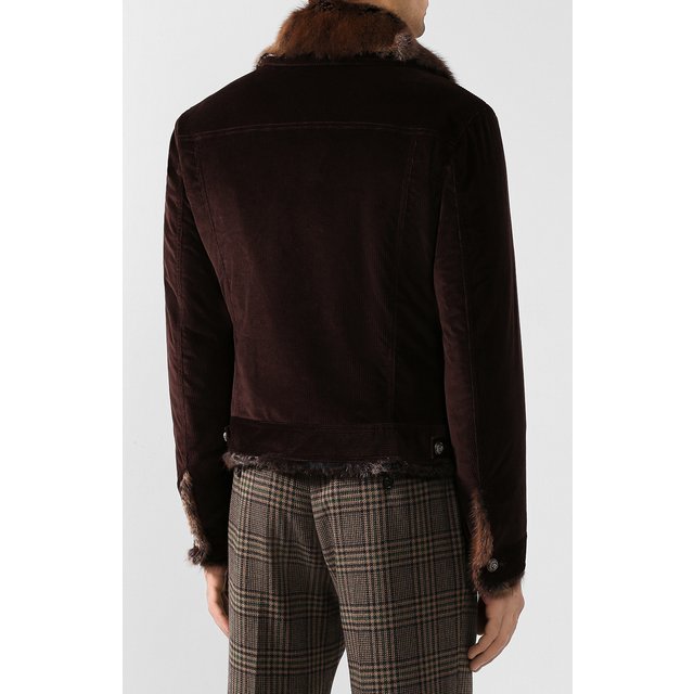 фото Куртка с меховой отделкой dolce & gabbana