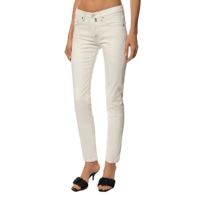 фото Джинсы прямого кроя с потертостями kiton