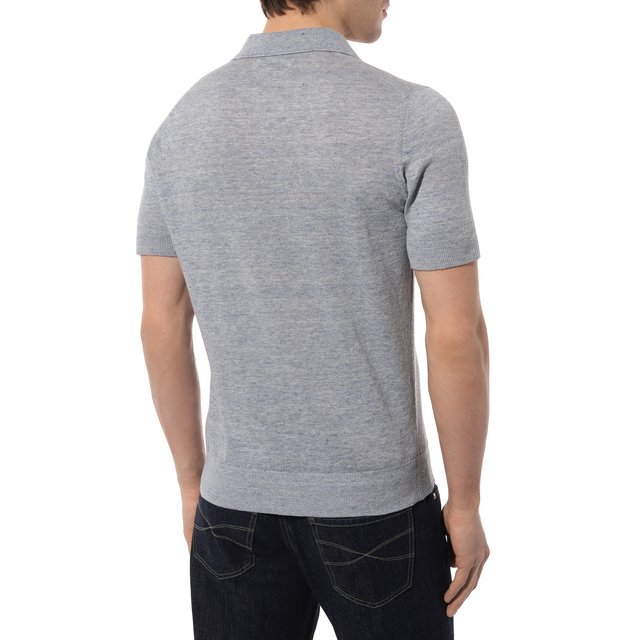 фото Поло изо льна и хлопка brunello cucinelli