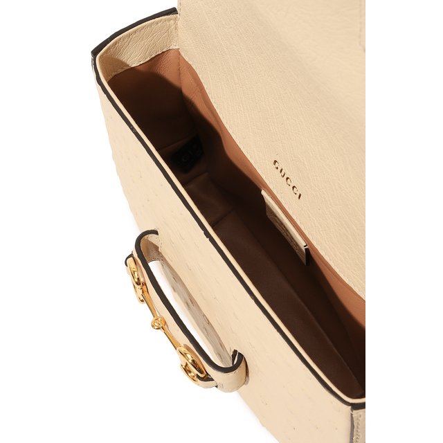 фото Сумка 1955 horsebit mini из кожи страуса gucci