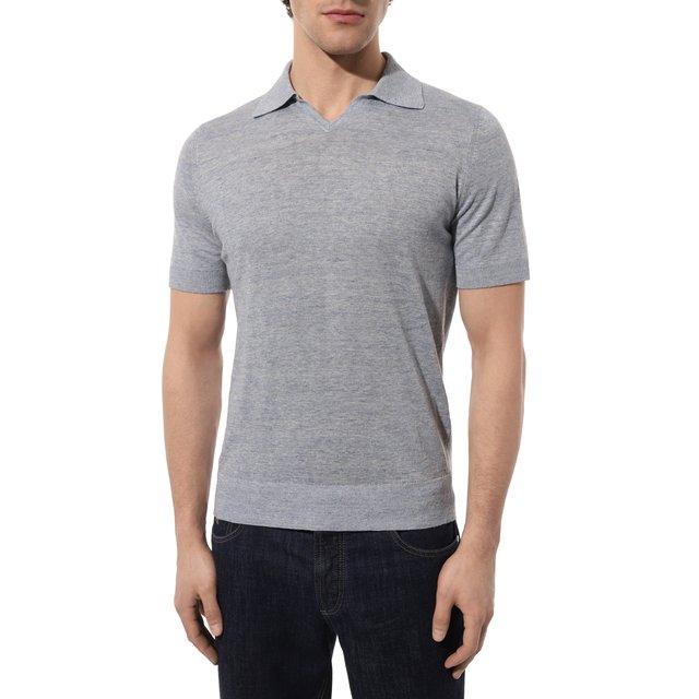 фото Поло изо льна и хлопка brunello cucinelli