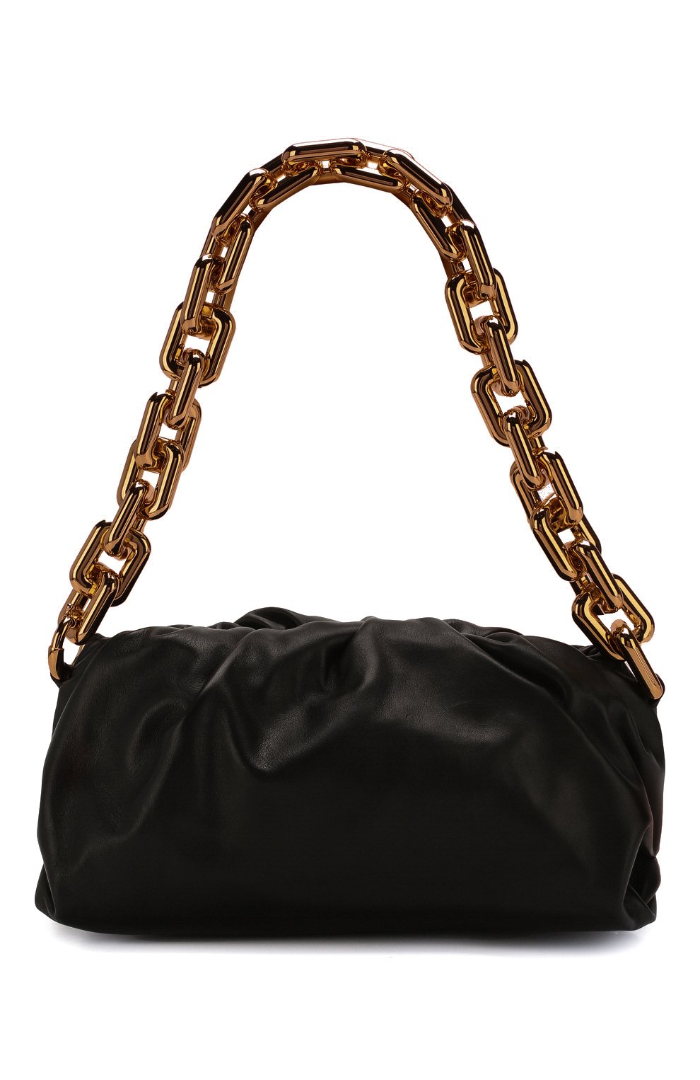 Женская сумка chain pouch BOTTEGA VENETA черного цвета, арт. 620230/VCP40 | Фото 1 (Сумки-технические: Сумки top-handle; Размер: medium; Материал: Натуральная кожа; Региональные ограничения белый список (Axapta Mercury): RU)