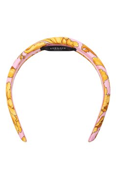 Женский ободок для волос VERSACE светло-розового цвета, арт. ICER001/A232999 | Фото 1 (Материал: Текстиль, Шелк)