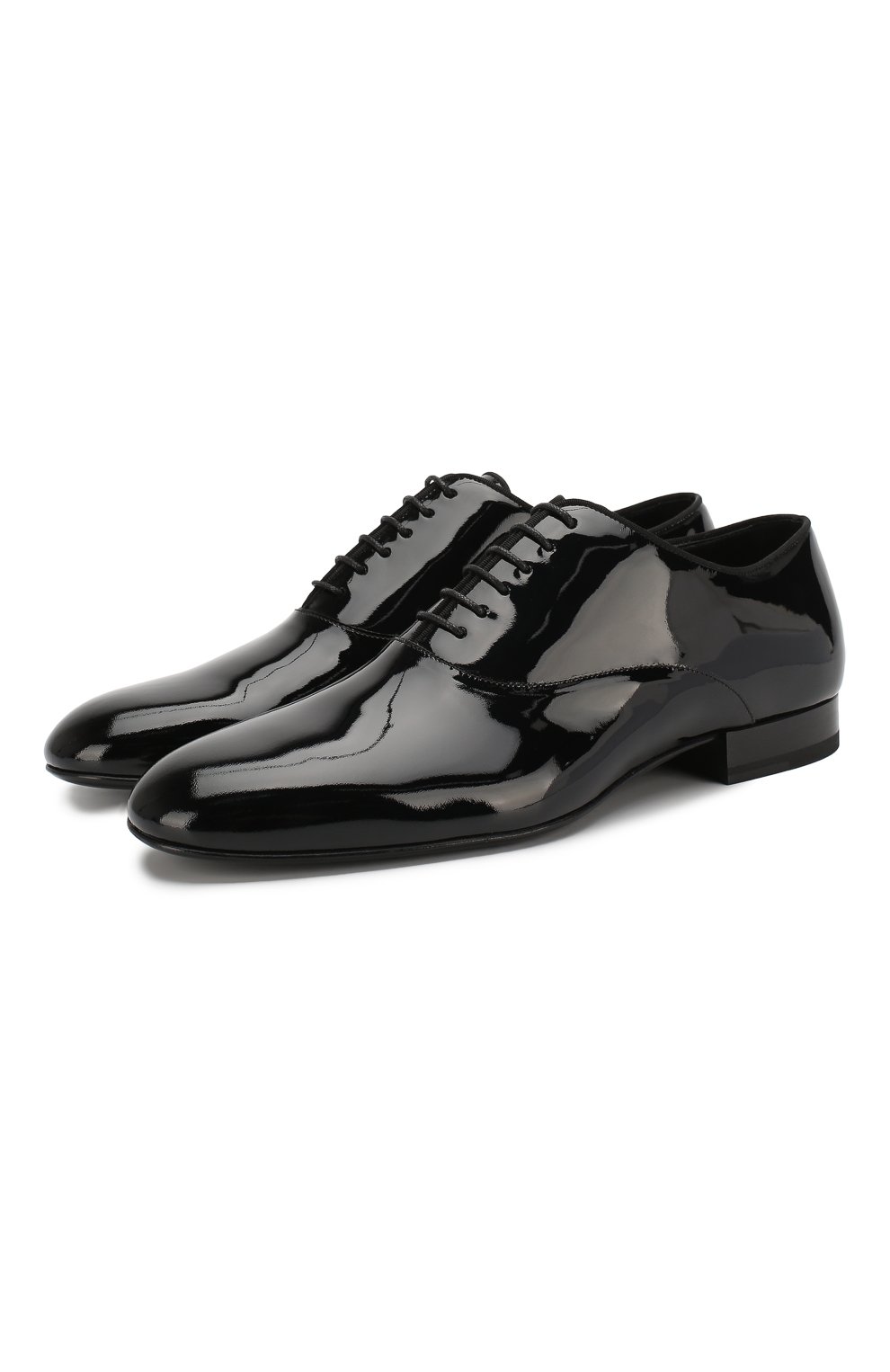 Мужские кожаные оксфорды SAINT LAURENT черного цвета, арт. 607931/0D500 | Фото 1 (Материал внутренний: Натуральная кожа; Стили: Классический; Мужское Кросс-КТ: Вечерняя обувь)