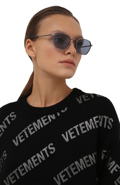 Женские солнцезащитные очки MATSUDA голубого цвета, арт. M3101 AS-NVY | Фото 2 (Кросс-КТ: С/з-унисекс; Тип очков: С/з; Очки форма: Круглые; Оптика Гендер: оптика-унисекс)