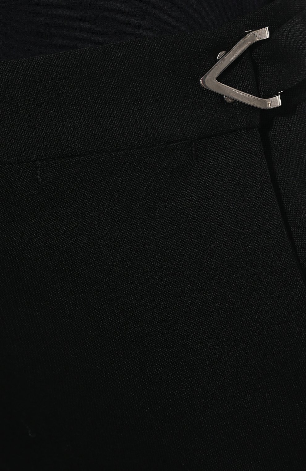 Женские шерстяные брюки BOTTEGA VENETA черного цвета, арт. 680158/V19M0 | Фото 5 (Длина (брюки, джинсы): Удлиненные; Материал внешний: Шерсть; Женское Кросс-КТ: Брюки-одежда; Силуэт Ж (брюки и джинсы): Прямые; Стили: Кэжуэл)