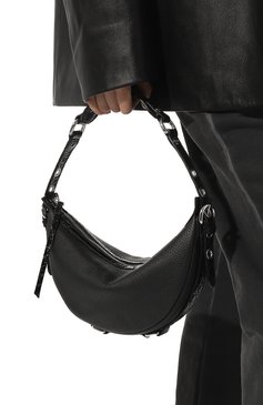 Женская сумка gib BY FAR черного цвета, арт. 22PFGIBSBLCFGMED | Фото 2 (Сумки-технические: Сумки top-handle; Материал: Натуральная кожа; Материал сплава: Проставлено; Драгоценные камни: Проставлено)