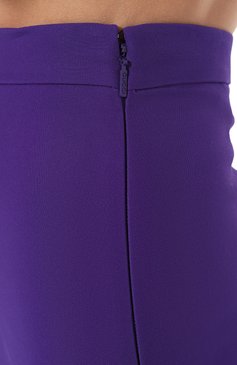 Женская юбка из шерсти и шелка GUCCI фиолетового цвета, арт. 602885 ZAD88 | Фото 5 (Материал внешний: Шерсть, Шелк; Женское Кросс-КТ: Юбка-карандаш, Юбка-одежда; Материал сплава: Проставлено; Стили: Классический; Длина Ж (юбки, платья, шорты): Миди; Драгоценные камни: Проставлено)