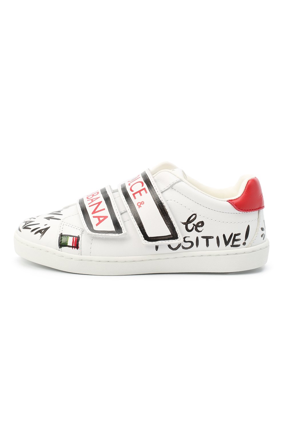 Мужского кожаные кеды DOLCE & GABBANA красного цвета, арт. E10902/B6302/24-28 | Фото 2 (Мальчики Кросс-КТ: Обувь-низкие; Региональные ограничения белый список (Axapta Mercury): RU; Кросс-КТ: велькро)