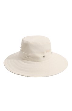 Женская шляпа из хлопка и льна ISABEL BENENATO кремвого цвета, арт. DA11S23 | Фото 3 (Материал: Текстиль, Хлопок; Материал сплава: Проставлено; Нос: Не проставлено)