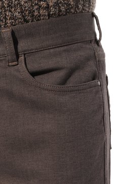 Мужские джинсы CANALI коричневого цвета, арт. 91700/PD01239 | Фото 5 (Силуэт М (брюки): Прямые; Кросс-КТ: Деним; Длина (брюки, джинсы): Стандартные; Материал сплава: Проставлено; Материал внешний: Хлопок, Деним; Драгоценные камни: Проставлено; Стили: Кэжуэл)