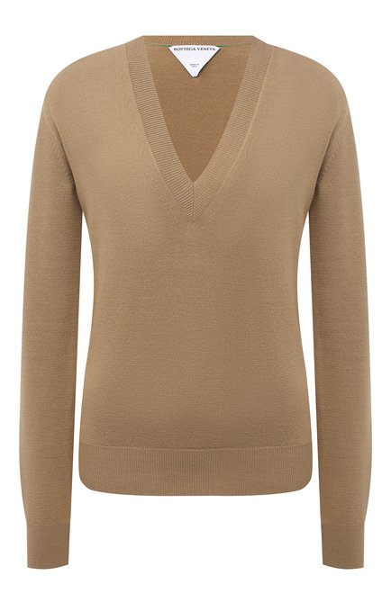 Женский шерстяной пуловер BOTTEGA VENETA бежевого цвета по цене 62300 руб., арт. 668585/V0ZY0 | Фото 1