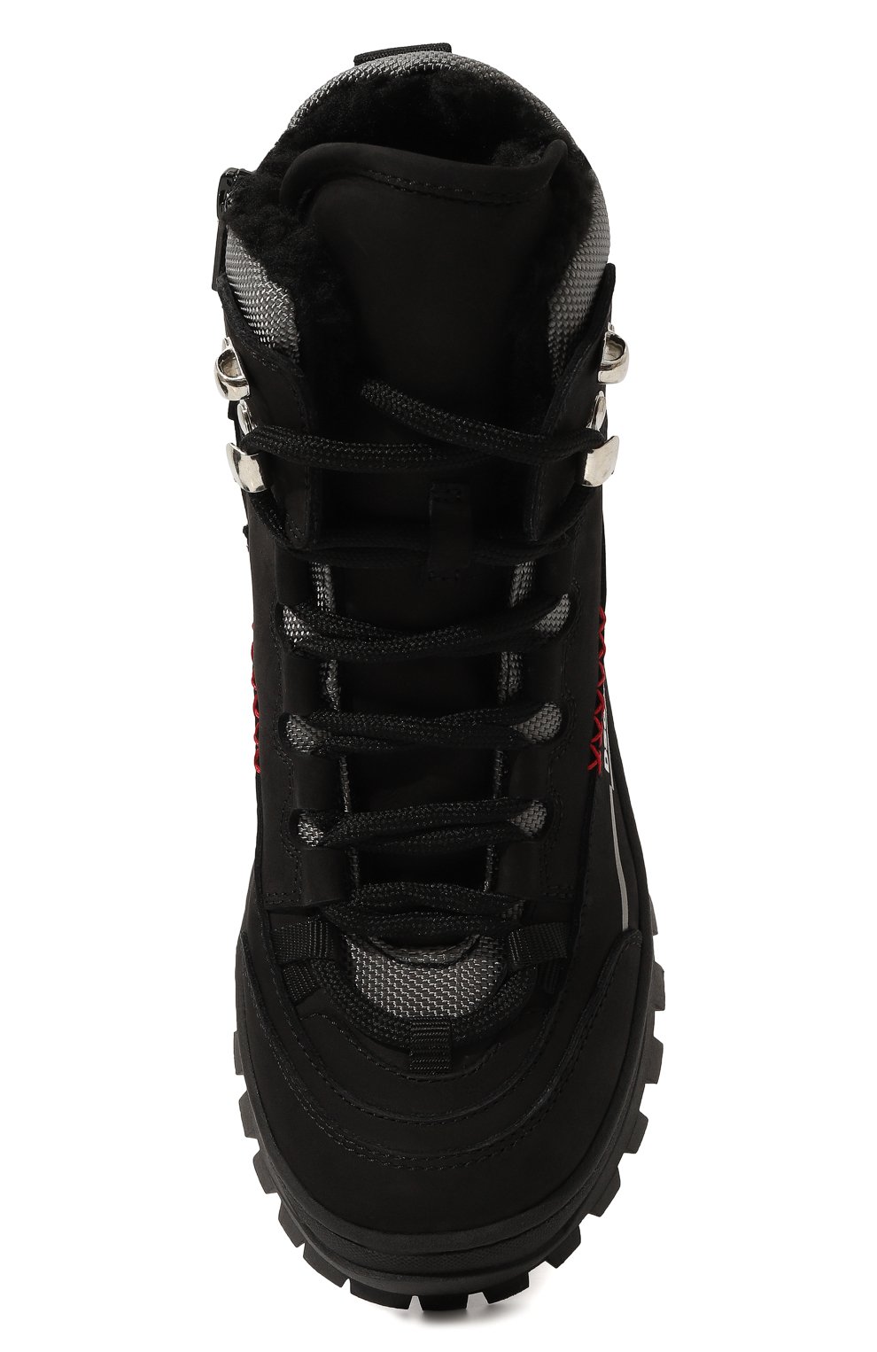 Детские кожаные ботинки DSQUARED2 черного цвета, арт. 75661/BLACK/36-40 | Фото 4 (Кросс-КТ: хайкеры; Материал сплава: Проставлено; Нос: Не проставлено; Материал внутренний: Текстиль)