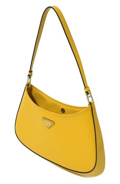 Женская сумка cleo PRADA желтого цвета, арт. 1BC499-ZO6-F0PG8-OOO | Фото 6 (Сумки-технические: Сумки top-handle; Размер: medium; Материал: Натуральная кожа; Материал сплава: Проставлено; Драгоценные камни: Проставлено)