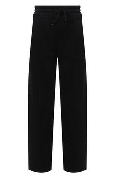 Женские хлопковые брюки VALENTINO черного цвета, арт. XB3MD03S717 | Фото 1 (Силуэт Ж (брюки и джинсы): Широкие; Длина (брюки, джинсы): Стандартные; Женское Кросс-КТ: Брюки-одежда; Материал сплава: Проставлено; Материал внешний: Хлопок; Драгоценные камни: Проставлено; Стили: Кэжуэл)