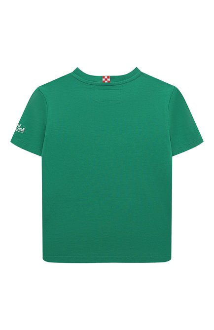 Детская хлопковая футболка MC2 SAINT BARTH зеленого цвета, арт. STBK CAMER0N/CAM0001/10048E | Фото 2 (Материал сплава: Проставлено; Драгоценные камни: Проставлено; Материал внешний: Хлопок; Рукава: Короткие)