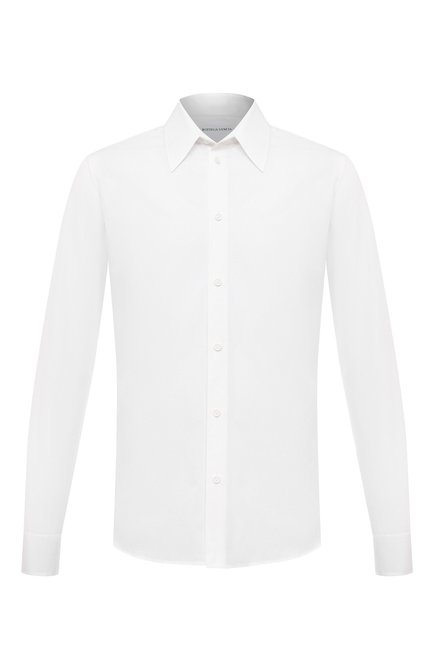Мужская хлопковая рубашка BOTTEGA VENETA белого цвета по цене 52250 руб., арт. 651007/VKDZ0 | Фото 1