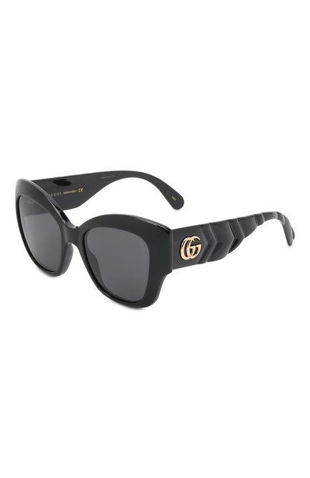 Женские солнцезащитные очки GUCCI черного цвета, арт. 642985/J1691 | Фото 1 (Тип очков: С/з; Очки форма: Cat-eye)