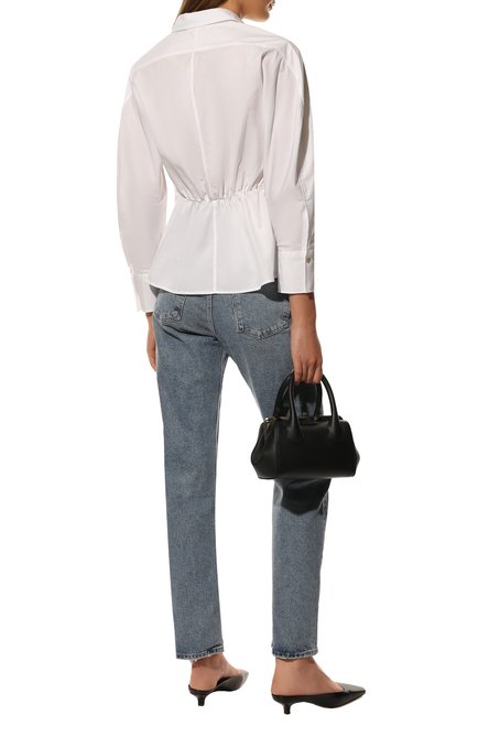 Женская хлопковая рубашка VINCE белого цвета, арт. V796712593 | Фото 2 (Материал внешний: Хлопок; Рукава: Длинные; Длина (для топов): Стандартные; Стили: Кэжуэл, Классический; Принт: Без принта; Женское Кросс-КТ: Рубашка-одежда)