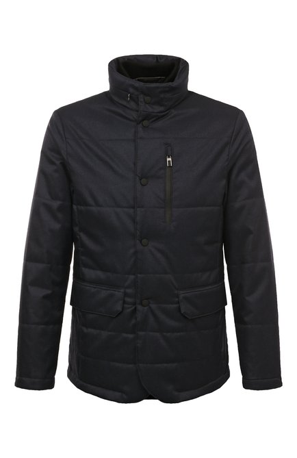 Мужская утепленная куртка CANALI темно-синего цвета, арт. 030349/SY02202 | Фото 1 (Рукава: Длинные; Материал подклада: Синтетический материал; Длина (верхняя одежда): Короткие; Материал внешний: Синтетический материал; Мужское Кросс-КТ: утепленные куртки; Кросс-КТ: Куртка; Стили: Кэжуэл)