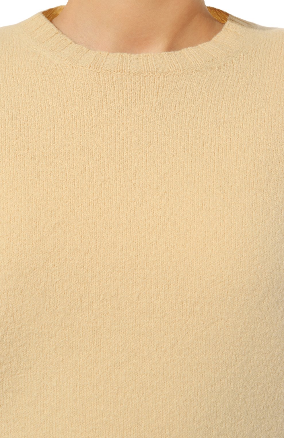 Женский шерстяной пуловер JIL SANDER  цвета, арт. J02GP0043/J14506 | Фото 5 (Материал внешний: Шерсть; Рукава: Длинные; Длина (для топов): Стандартные; Женское Кросс-КТ: Пуловер-одежда; Стили: Кэжуэл)