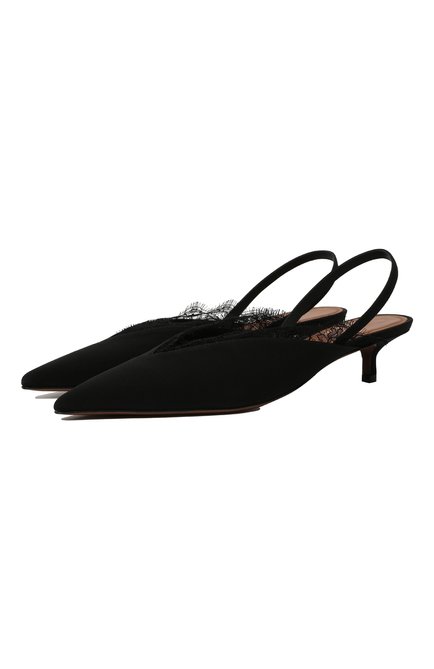 Женские текстильные туфли NEOUS черного цвета, арт. 00320CD01PA01 | Фото 1 (Материал внутренний: Натуральная кожа; Материал внешний: Текстиль; Каблук тип: Kitten heel; Каблук высота: Низкий; Подошва: Плоская)