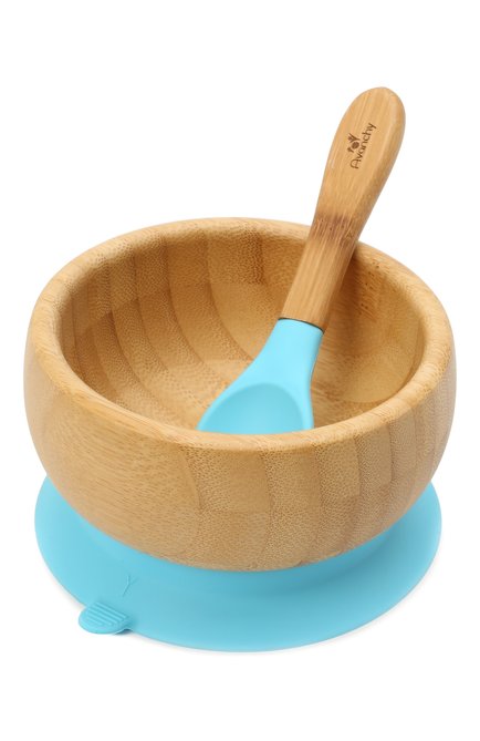 Детского пиала с ложкой AVANCHY голубого цвета, арт. BBBL | Фото 1 (Кросс-КТ: Посуда; Материал: Растительное волокно)