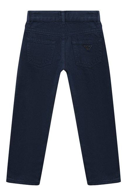 Детские джинсы EMPORIO ARMANI синего цвета, арт. 6R4J75/4N7VZ | Фото 2 (Нос: Не проставлено; Материал сплава: Проставлено; Материал внешний: Растительное волокно, Хлопок, Лиоцелл)