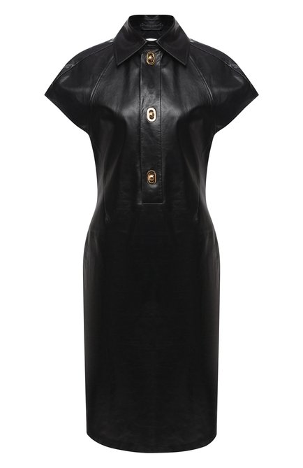 Женское кожаное платье BOTTEGA VENETA черного цвета по цене 398000 руб., арт. 632924/VKB80 | Фото 1