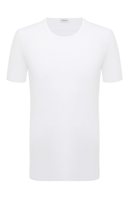 Мужская хлопковая футболка с круглым вырезом ZIMMERLI белого цвета, арт. 172-1461 | Фото 1 (Рукава: Короткие; Длина (для топов): Стандартные; Материал внешний: Хлопок; Мужское Кросс-КТ: Футболка-белье; Статус проверки: Проверена категория; Кросс-КТ: домашняя одежда)