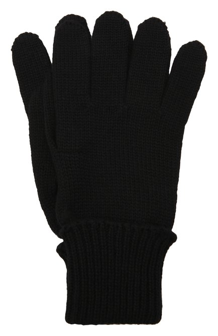 Детские шерстяные перчатки IL TRENINO черного цвета, арт. 21 4056 | Фото 1 (Материал: Шерсть, Текстиль; Региональные ограничения белый список (Axapta Mercury): RU)