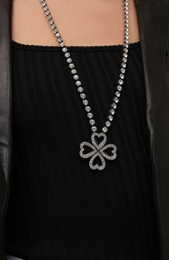 Женское колье SAINT LAURENT черного цвета, арт. 671349/Y15V1 | Фото 2 (Материал: Металл)