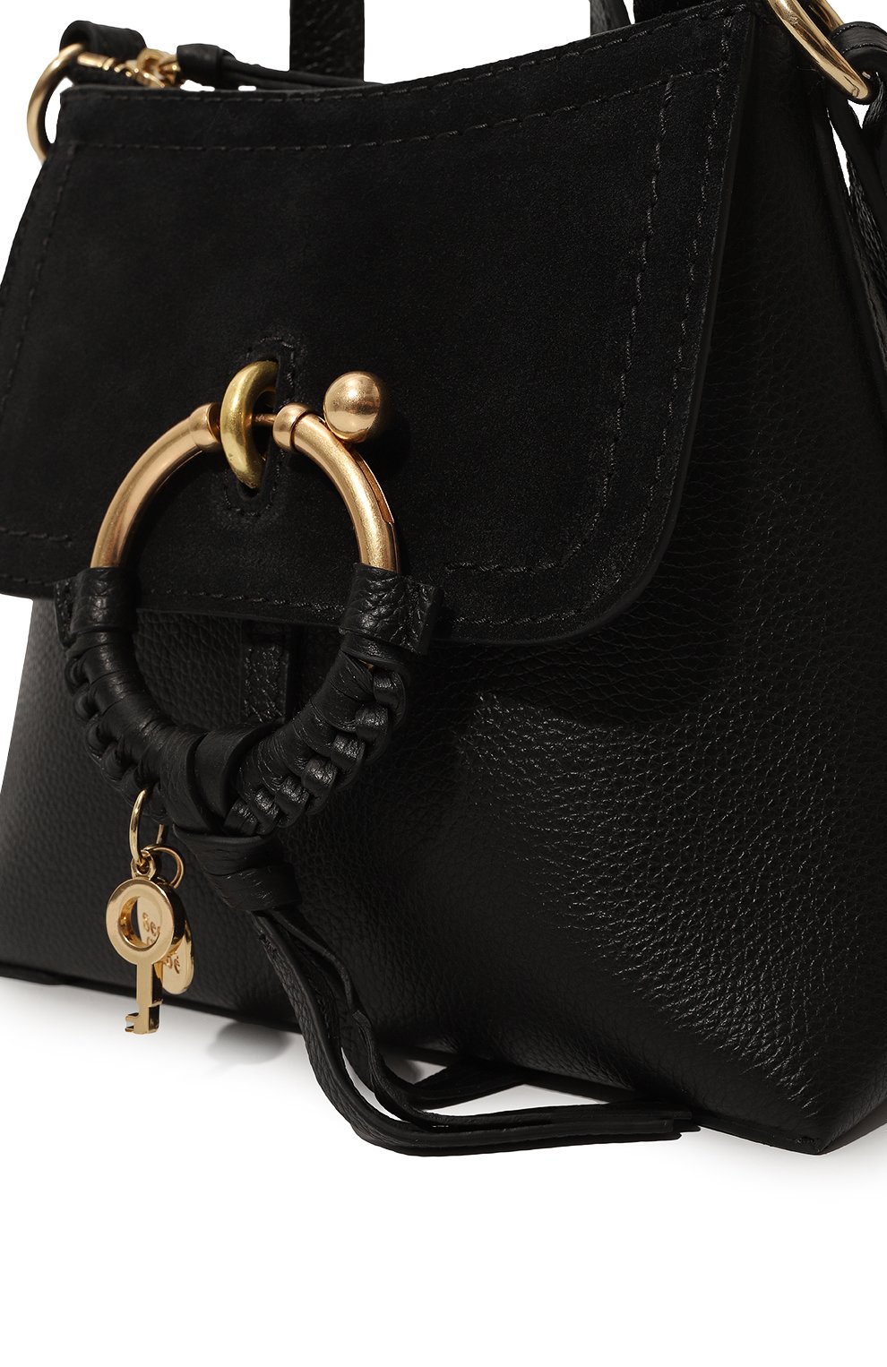 Женский рюкзак joan SEE BY CHLOÉ черного цвета, арт. CHS23SSB92330 | Фото 3 (Материал: Натуральная кожа; Материал сплава: Проставлено; Размер: mini; Драгоценные камни: Проставлено; Стили: Кэжуэл)