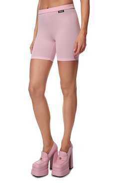 Женские шорты VERSACE светло-розового цвета, арт. A88980/A101049 | Фото 3 (Женское Кросс-КТ: Шорты-одежда; Длина Ж (юбки, платья, шорты): Мини; Материал внешний: Синтетический материал; Региональные ограничения белый список (Axapta Mercury): RU; Стили: Спорт-шик)