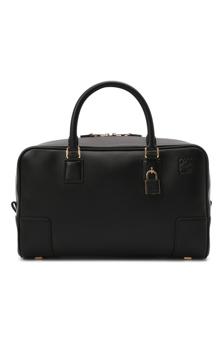 Женская сумка amazona 28 LOEWE черного цвета, арт. A039N08X01 | Фото 1 (Материал: Натуральная кожа; Сумки-технические: Сумки top-handle; Размер: medium; Ремень/цепочка: На ремешке)