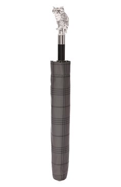 Мужской складной зонт PASOTTI OMBRELLI серого цвета, арт. 64S/RAS0 6434/9/W44/T | Фото 4 (Материал: Текстиль, Синтетический материал, Металл)