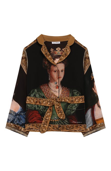 Детское шелковая блузка DOLCE & GABBANA разноцветного цвета по цене 38750 руб., арт. L54S06/G7TRG/8-14 | Фото 1
