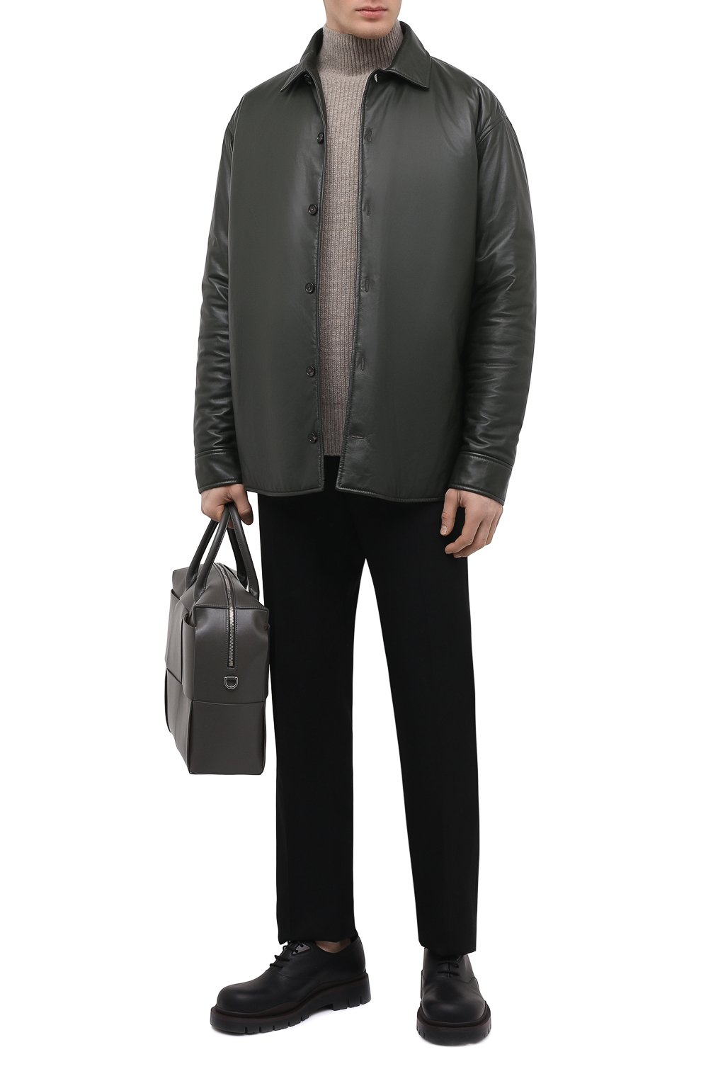 Кожаная рубашка Bottega Veneta  663218/V16H0 Фото 2