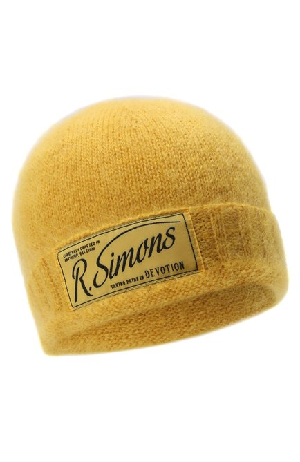 Женская шапка RAF SIMONS желтого цвета, арт. 212-846-50001 | Фото 1 (Материал: Шерсть, Текстиль)