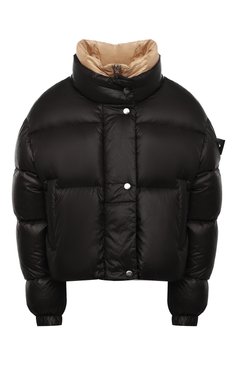 Женский пуховик ADD черного цвета, арт. 8AW116 | Фото 1 (Рукава: Длинные; Материал внешний: Синтетический материал; Кросс-КТ: Пуховик; Материал сплава: Проставлено; Материал подклада: Синтетический материал; Драгоценные камни: Проставлено; Длина (верхняя одежда): Короткие; Материал утеплителя: Пух и перо; Стили: Кэжуэл)