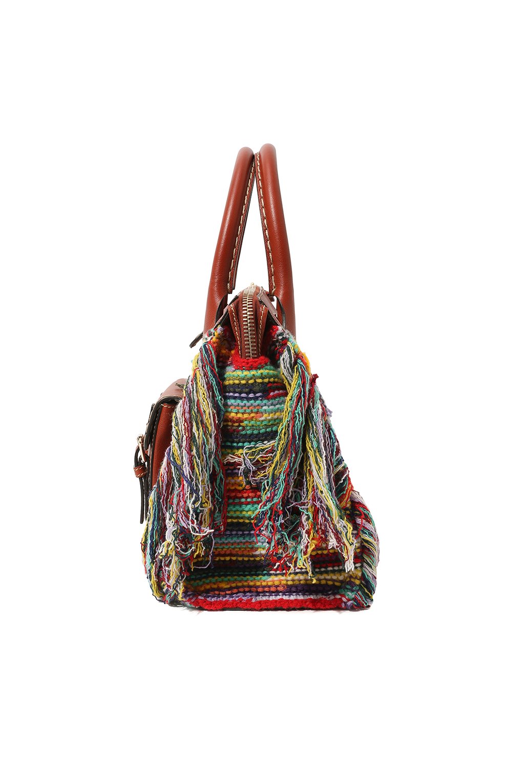 Женская сумка edith medium CHLOÉ разноцветного цвета, арт. CHC22SS450F90 | Фото 4 (Сумки-технические: Сумки top-handle; Размер: medium; Ремень/цепочка: На ремешке; Материал: Текстиль)