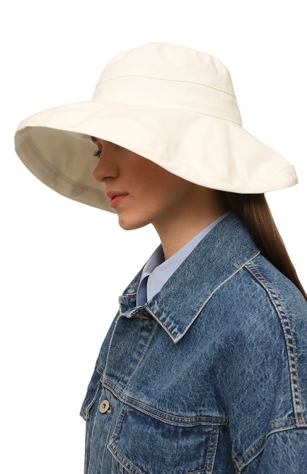 Женская шляпа JIL SANDER белого цвета, арт. J40TC0104/J45136 | Фото 2 (Материал: Хлопок, Текстиль)