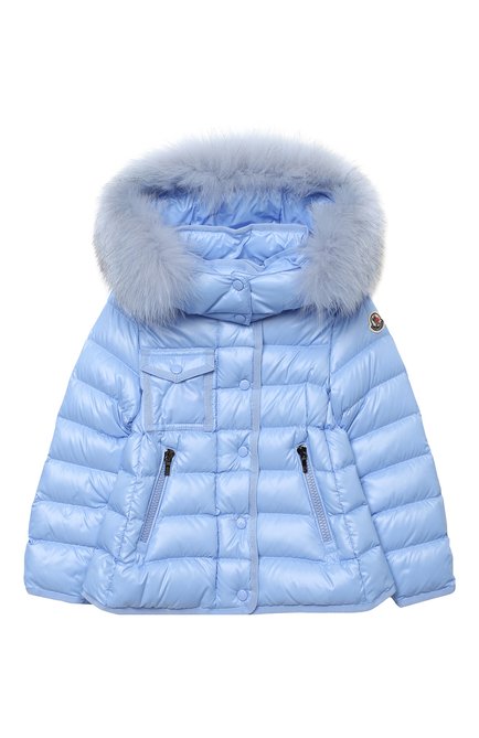 Детская пуховая куртка MONCLER голубого цвета по цене 75400 руб., арт. F2-954-1A549-12-68950/4-6A | Фото 1