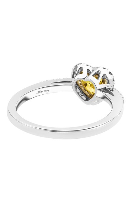 Женские кольцо MERCURY бесцветного цвета, арт. MR18749WYD | Фото 2 (Материал сплава: Белое золото, Желтое золото; Драгоценные камни: Бриллианты)