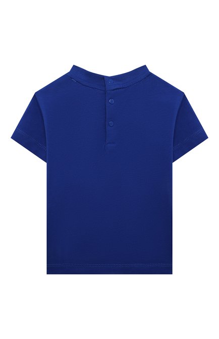 Детский хлопковая футболка EMPORIO ARMANI синего цвета, арт. 3LHT6A/1JWZZ | Фото 2