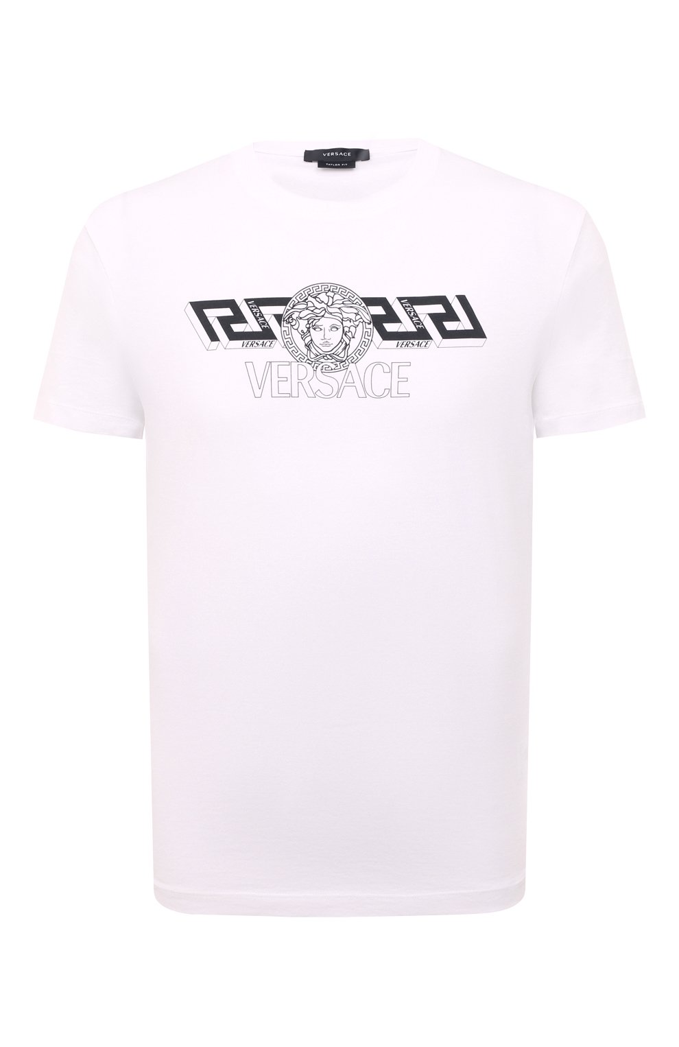 Хлопковая футболка Versace белого цвета